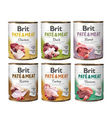 BRIT Pate&Meat pâtée Mix de saveurs pour chiens - 6x800 g