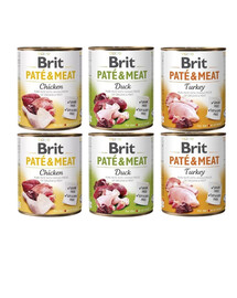 BRIT Pate&Meat - Pâtées Mix de saveurs de volaille - 6x800 g