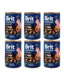 BRIT Premium by Nature - avec porc et œsophage pour chiens - 6x400 g