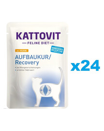 KATTOVIT Feline Diet Recovery Chicken Aliments humides au poulet pour chats convalescents 24x85 g