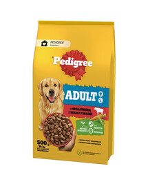 PEDIGREE Adult 500 g avec du bœuf et des légumes pour chiens de grandes et moyennes races