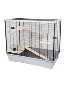 INTERZOO FREDDIE + WOOD Cage à rongeurs 100 cm gris
