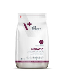 VET EXPERT Veterinary Diet Hepatic Aliment sec pour chiens adultes souffrant d'insuffisance hépatique chronique 2 kg