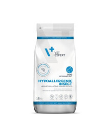 VET EXPERT Veterinary Diet Dog Hypoallergenic Insect  - Nourriture hypoallergénique avec insectes - 12 kg
