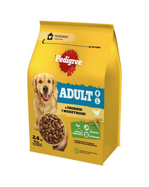 EDIGREE Adult 2,6 kg avec volaille et légumes nourriture sèche complète pour chiens de grandes et moyennes races