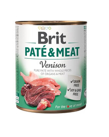 BRIT Pate&Meat venison - Pâtée de cerf pour chiens - 800 g