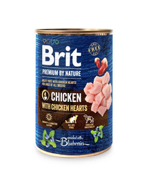 BRIT Premium by Nature Chicken and hearts - nourriture naturelle pour chiens au poulet et aux coeurs - 400 g