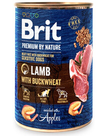 BRIT Premium by Nature Lamb and buckwheatn -  nourriture naturelle pour chiens à base d'agneau et de sarrasin - 400 g