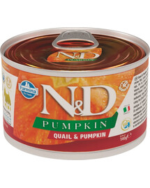 FARMINA N&D Pumpkin & quail mini - caille et potiron pour chiens de petites races - 140 g