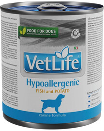 FARMINA VetLife Canine Hypoallergenic Fish & Potato - Poisson & pomme de terre pour chiens adultes - 300 g