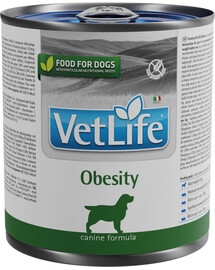FARMINA VetLife Natural Diet Dog Obesity - nourriture diététique pour chiens destiné à réduire le poids - 300 g