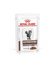 ROYAL CANIN Veterinary Diets Cat Gastrointestinal Moderate Calorie - nourriture humide pour les chats souffrant de troubles gastro-intestinaux et d'une tendance à l'embonpoint - 12 x 85 g