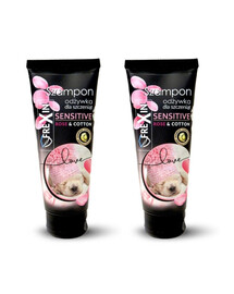 FREXIN Sensitive Shampoing et après-shampoing pour chiots Rose et coton 2x220 g