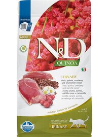 FARMINA N&D Cat quinoa Urinary duck - Canard & Quinoa  pour chats adultes à l'appareil urinaire sensible - 1.5 kg