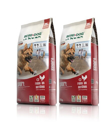 BEWI DOG Sport pour les chiens actifs riche en volailles 2 x 12,5 kg