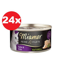 MIAMOR Feine Filets Naturell Chicken&Duck 24x80g poulet et canard dans sa propre sauce
