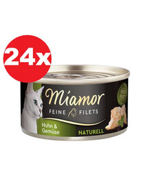 MIAMOR Feine Filets Naturell Chicken&Vegetables Poulet et légumes en sauce 24x80g