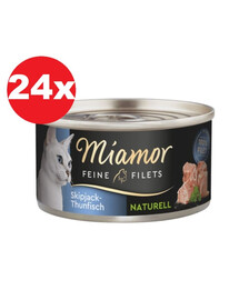 MIAMOR Feine Filets Naturell Skipjack Tuna Thon listao en sauce 24x80g