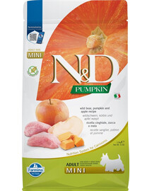 FARMINA N&D GF Pumpkin Boar & Apple Adult Mini - Sanglier, Potiron & Pomme pour chiens adultes de petites races - 2.5 kg