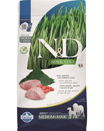 FARMINA N&D Spirulina Adult Medium&Maxi Lamb & Wolfberry-  2 kg - pour chiens adultes de moyennes et grandes races avec agneau, spiruline & baies de Goji