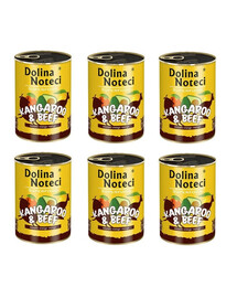 DOLINA NOTECI Premium SuperFood Nourriture humide au kangourou et au bœuf pour chiens adultes 6x800 g