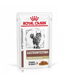 ROYAL CANIN Veterinary cat Gastrointestinal Fibre Response - nourriture en sauce pour les chats souffrant de constipation et de troubles digestifs - 48x85 g