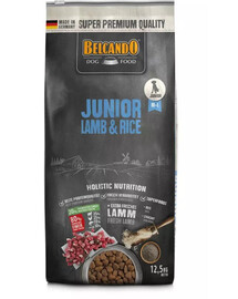 BELCANDO Junior Lamb & Rice M-L - Croquettes d'agneau & riz pour jeunes chiens à partir de 4 mois, de moyennes et grandes races 12.5 kg