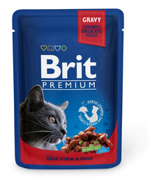 BRIT Premium Cat Adult with Beef Stew & Peas 24 x 100g