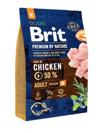 BRIT Premium By Nature Adult Medium M - Poulet pour chiens de races moyennes - 3 kg