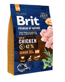 BRIT Premium By Nature Senior Small Medium S+M - Poulet pour chiens âgés de petites et moyennes races - 3 kg
