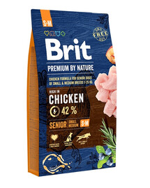 BRIT Premium By Nature Senior Small Medium S+M - Poulet pour chiens âgés de petites et moyennes races - 8 kg