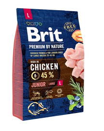 BRIT Premium By Nature Junior Large L - Poulet pour chiots de grandes races - 3 kg