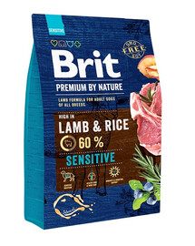 BRIT Premium By Nature Sensitive Lamb - agneau & riz pour chiens ayant un tube digestif sensible - 3 kg