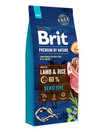 BRIT Premium By Nature Sensitive Lamb - agneau & riz pour chiens ayant un tube digestif sensible - 15 kg