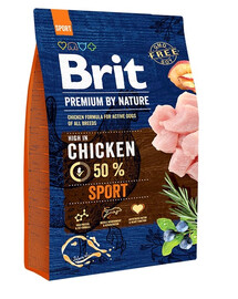 BRIT Premium By Nature Sport - Poulet pour chiens actifs - 3 kg