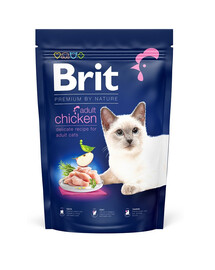 BRIT Cat Premium by Nature Adult chicken - Nourriture complète au poulet pour chats - 800 g