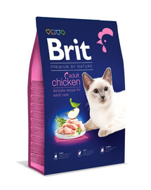 BRIT Cat Premium by Nature Adult chicken - Nourriture complète au poulet pour chats - 8 kg