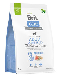 BRIT CARE Sustainable Adult Large breed chicken insekt pour chiens adultes de grande race avec du poulet et des insectes 3 kg