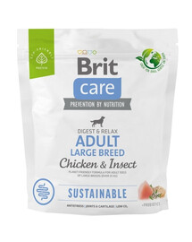 BRIT CARE Sustainable Adult Large breed chicken insekt pour chiens adultes de grande race avec du poulet et des insectes 1kg