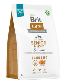 BRIT Care Grain-free Senior & Light nourriture sèche sans céréales au saumon 3 kg