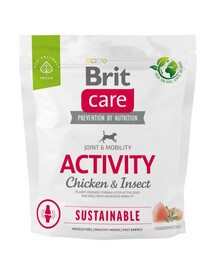 BRIT CARE Dog Sustainable Activity chicken insekt pour chiens adultes actifs avec du poulet et des insectes 1kg