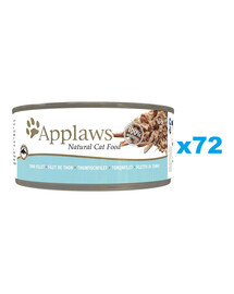 APPLAWS Cat Tin Adult - Filet de thon en bouillon - 72x156 g