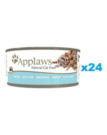 APPLAWS Cat Tin Adult - Filet de thon en bouillon - 24x156 g