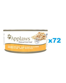 APPLAWS Cat Tin Adult - Blanc de poulet et fromage en bouillon - 72x156 g