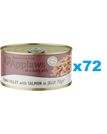 APPLAWS Cat Tin - Filet de thon avec saumon en gelée - 72x70g
