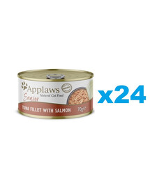 APPLAWS Cat Tin Senior - Filet de thon et saumon en gelée - 24x70g