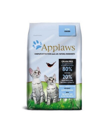APPLAWS Cat Dry Kitten - Poulet sans céréales pour chattons - 2,4 kg (6x400g)