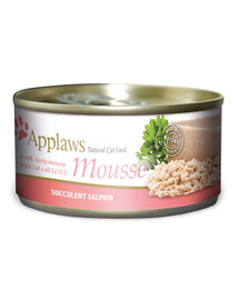 APPLAWS Cat Mousse Tin Salmon - Nourriture humide au saumon pour chats - 70 g