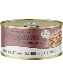 APPLAWS Cat Tin - Nourriture humide Filet de thon et saumon en gelée - 70g