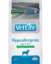 FARMINA Vet life Hypoallergenic oeuf & riz nourriture sèche pour chiens allergiques - 2 kg